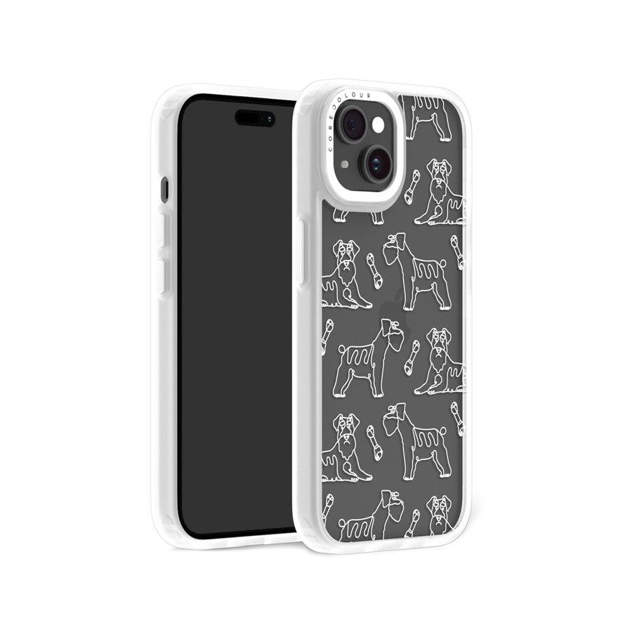 iPhone 15 Plus Schnauzer Minimal Line Phone Case - CORECOLOUR AU