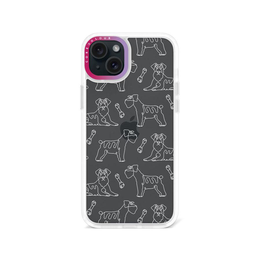 iPhone 15 Plus Schnauzer Minimal Line Phone Case - CORECOLOUR AU