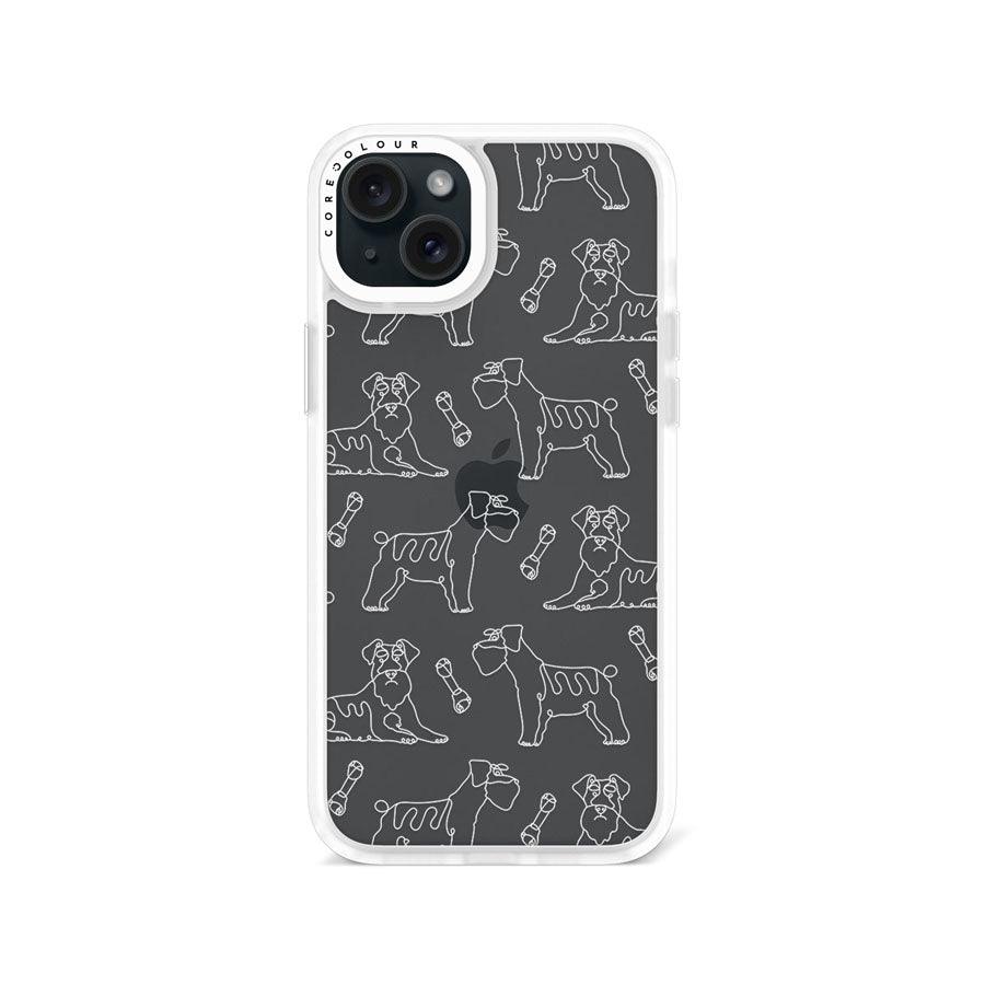 iPhone 15 Plus Schnauzer Minimal Line Phone Case - CORECOLOUR AU