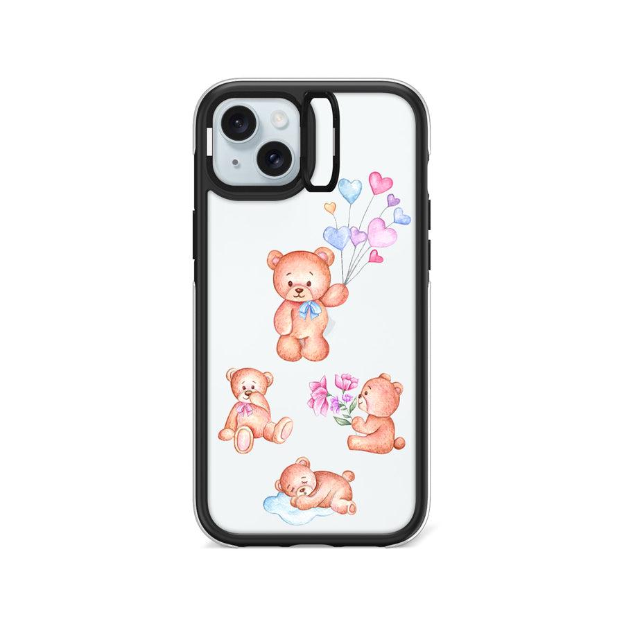 iPhone 15 Plus Teddy Bear Friends Camera Ring Kickstand Case - CORECOLOUR AU