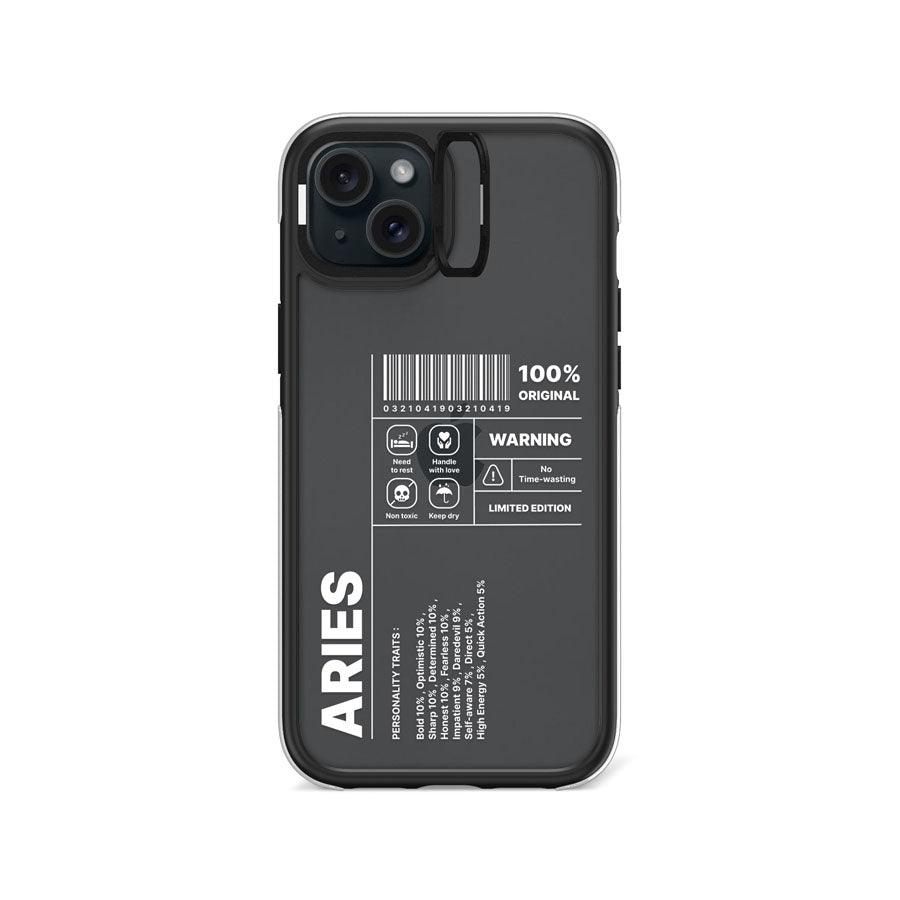 iPhone 15 Plus Warning Aries Camera Ring Kickstand Case - CORECOLOUR AU