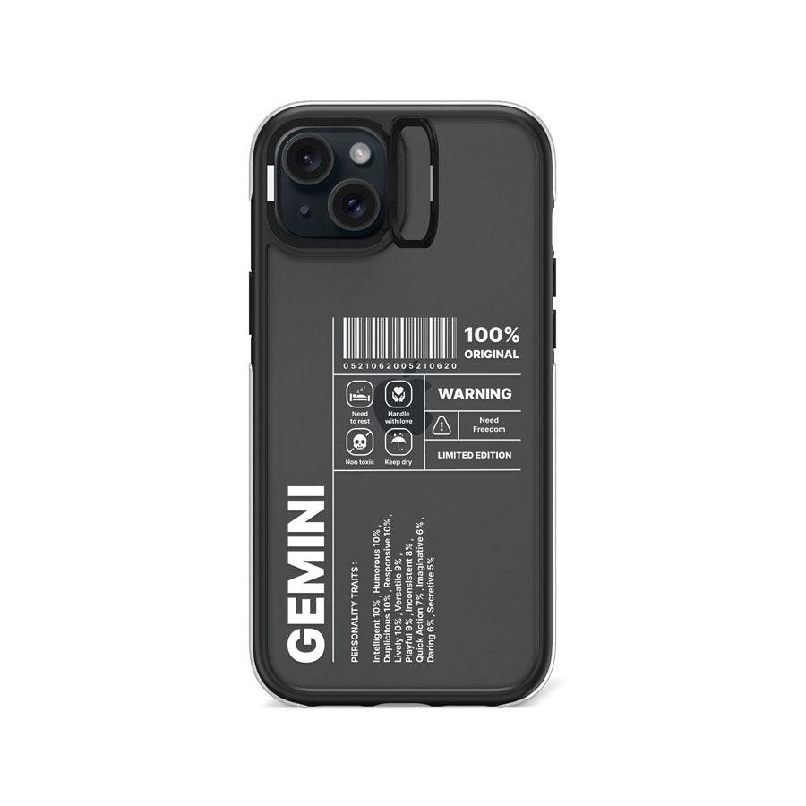 iPhone 15 Plus Warning Gemini Camera Ring Kickstand Case - CORECOLOUR AU