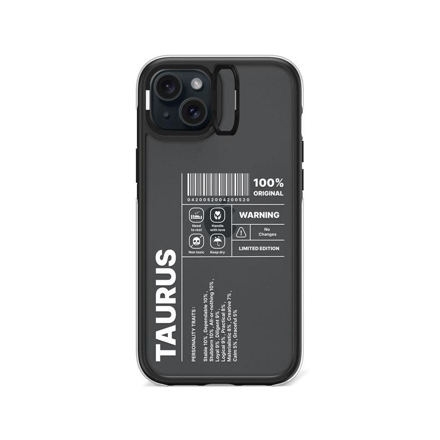 iPhone 15 Plus Warning! Taurus Camera Ring Kickstand Case - CORECOLOUR AU