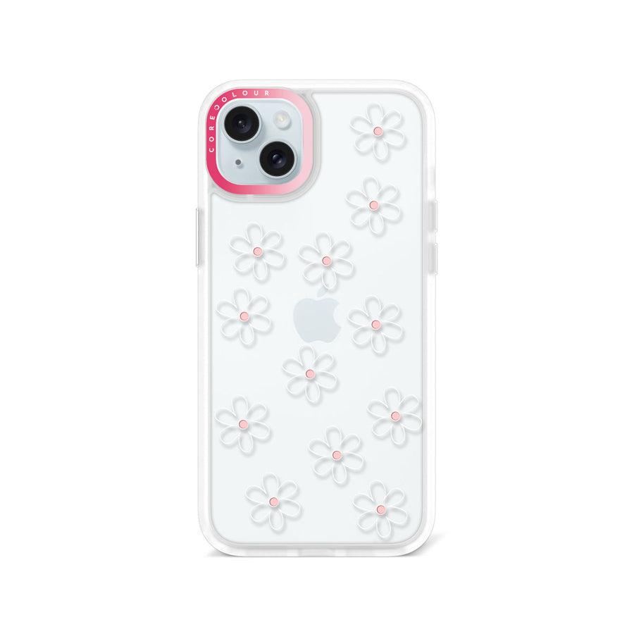 iPhone 15 Plus White Flower Minimal Line Phone Case - CORECOLOUR AU