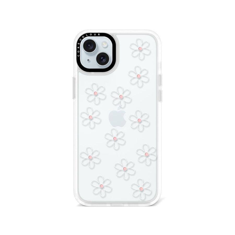 iPhone 15 Plus White Flower Minimal Line Phone Case - CORECOLOUR AU
