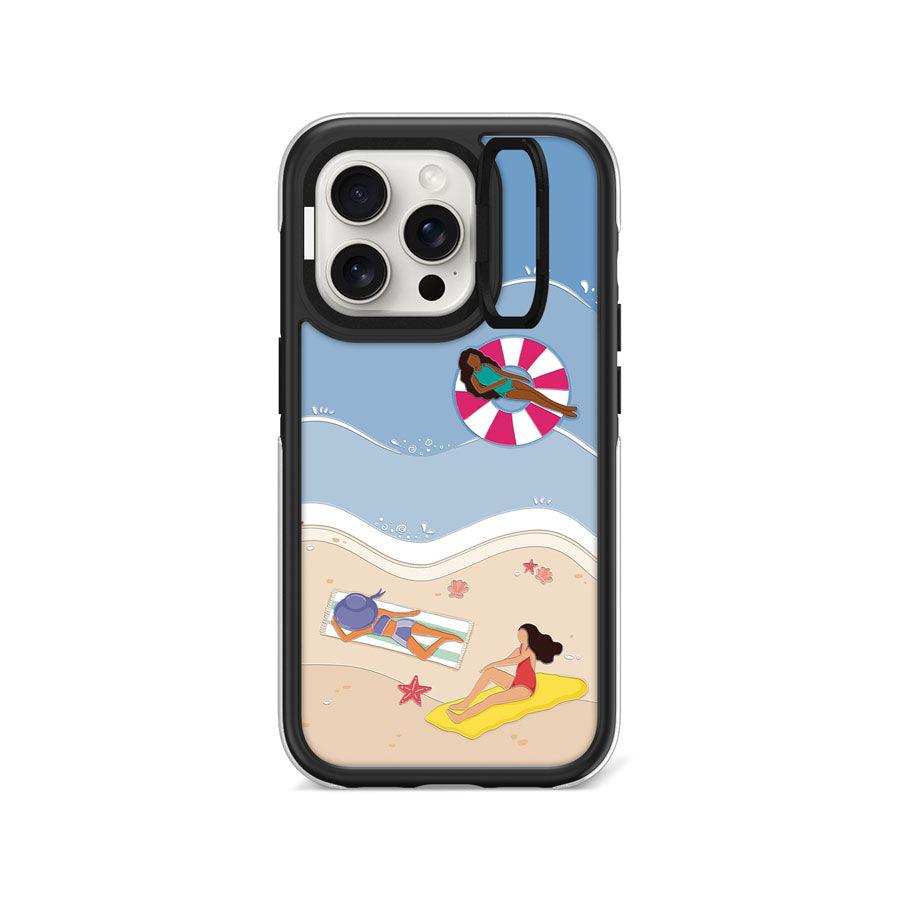 iPhone 15 Pro Azure Splash Camera Ring Kickstand Case - CORECOLOUR AU
