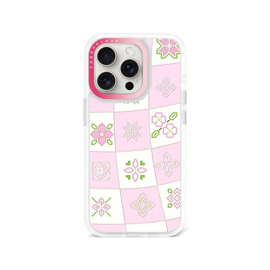 iPhone 15 Pro Cherry Blossom Checker Phone Case MagSafe Compatible - CORECOLOUR AU