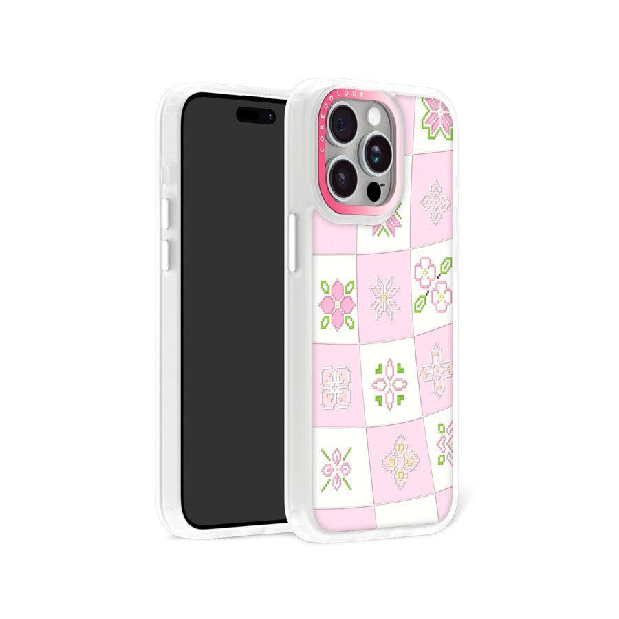 iPhone 15 Pro Cherry Blossom Checker Phone Case MagSafe Compatible - CORECOLOUR AU