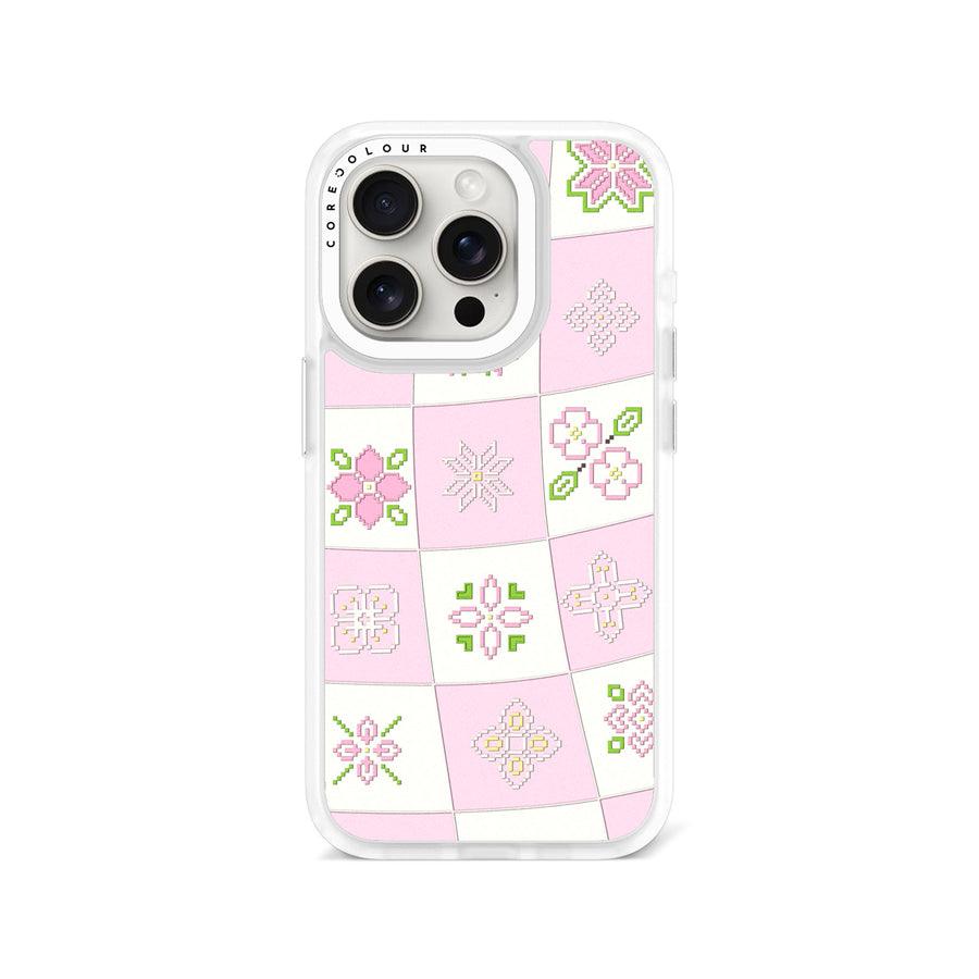 iPhone 15 Pro Cherry Blossom Checker Phone Case MagSafe Compatible - CORECOLOUR AU