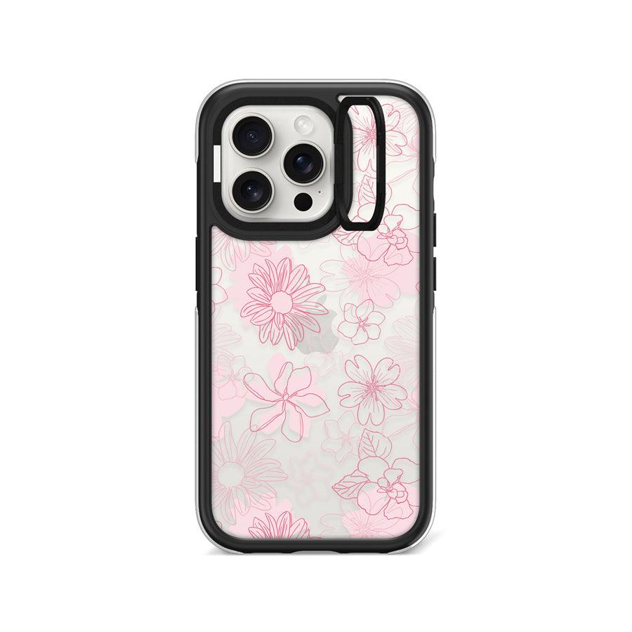 iPhone 15 Pro Cherry Blossom Pink Camera Ring Kickstand Case - CORECOLOUR AU
