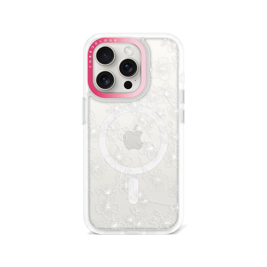 iPhone 15 Pro Cherry Blossom White Phone Case MagSafe Compatible - CORECOLOUR AU