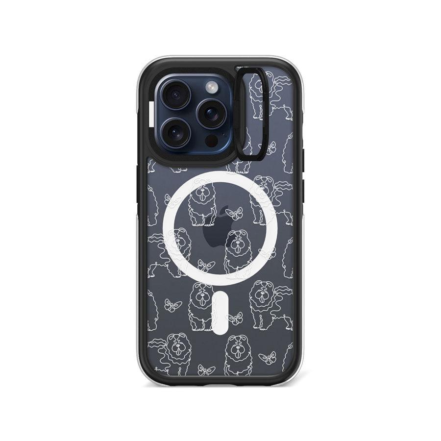 iPhone 15 Pro Chow Chow Minimal Line Ring Kickstand Case MagSafe Compatible - CORECOLOUR AU