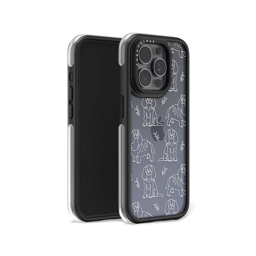 iPhone 15 Pro Cocker Spaniel Minimal Line Ring Kickstand Case - CORECOLOUR AU