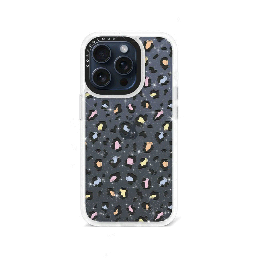 iPhone 15 Pro Colourful Leopard Glitter Phone Case - CORECOLOUR AU