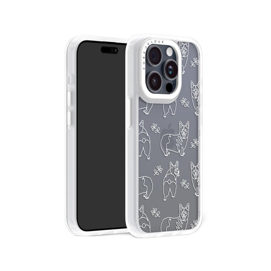 iPhone 15 Pro Corgi Minimal Line Phone Case - CORECOLOUR AU
