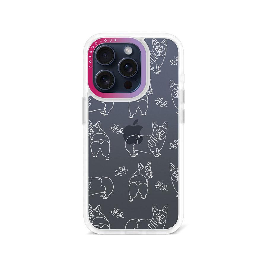 iPhone 15 Pro Corgi Minimal Line Phone Case - CORECOLOUR AU