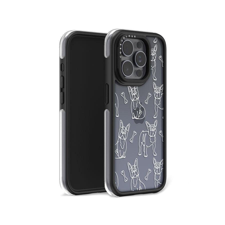 iPhone 15 Pro French Bulldog Minimal Line Ring Kickstand Case - CORECOLOUR AU