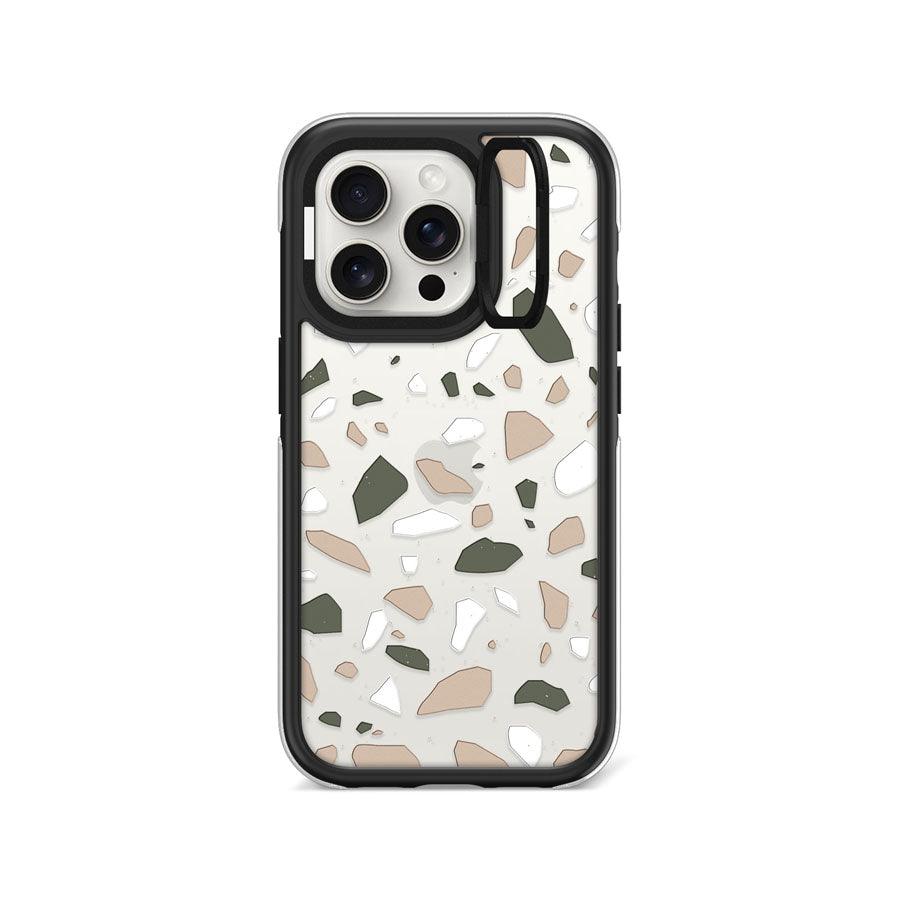 iPhone 15 Pro Marble Confetti Camera Ring Kickstand Case - CORECOLOUR AU