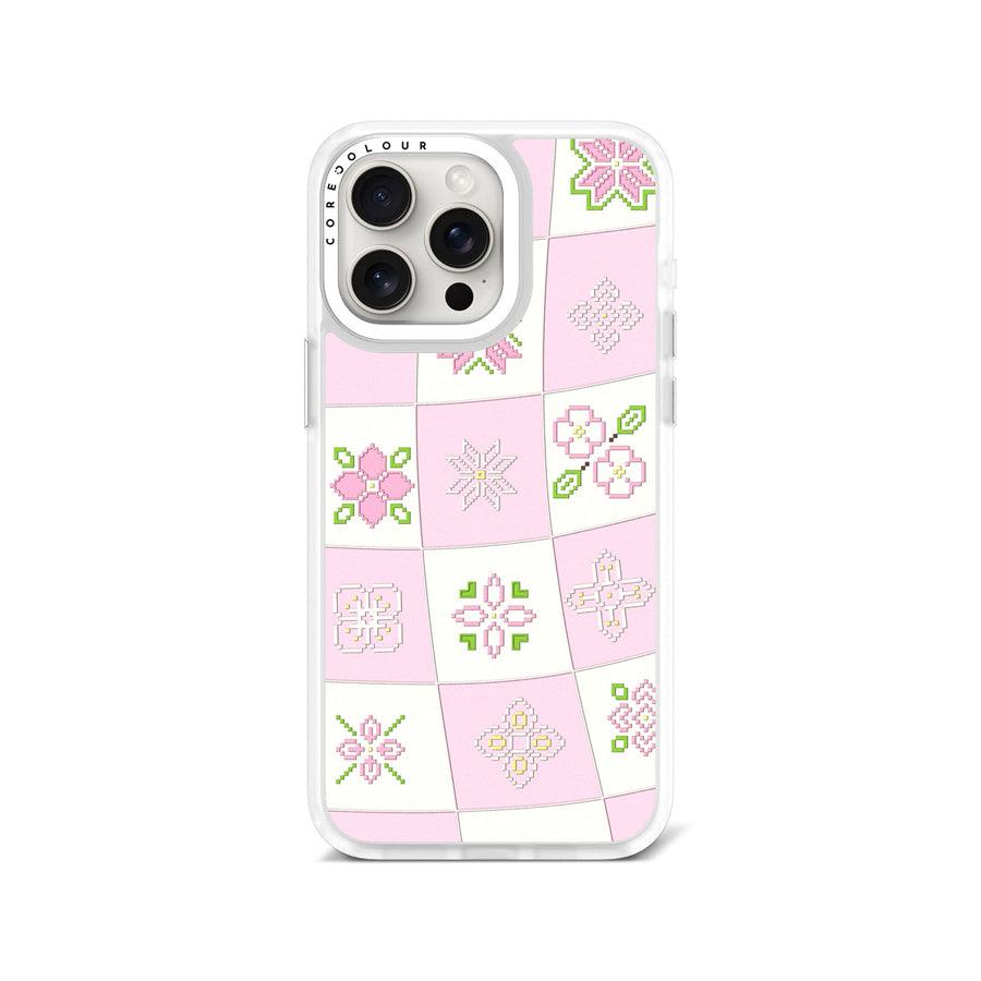 iPhone 15 Pro Max Cherry Blossom Checker Phone Case MagSafe Compatible - CORECOLOUR AU