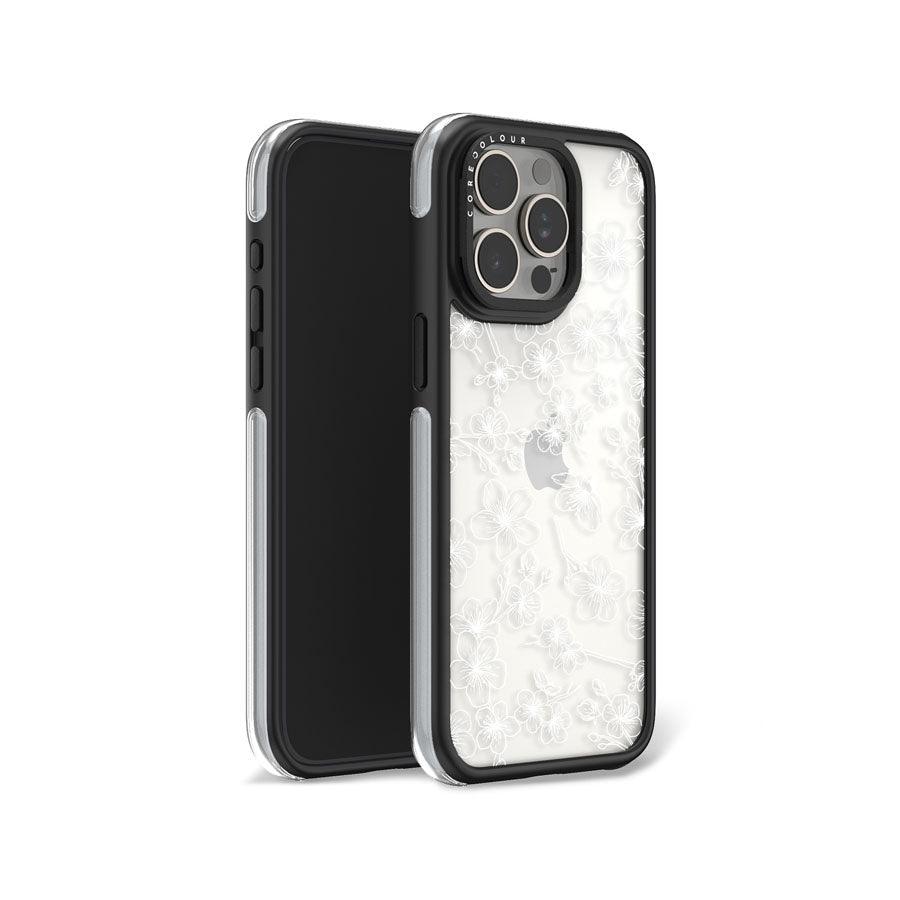 iPhone 15 Pro Max Cherry Blossom White Camera Ring Kickstand Case - CORECOLOUR AU