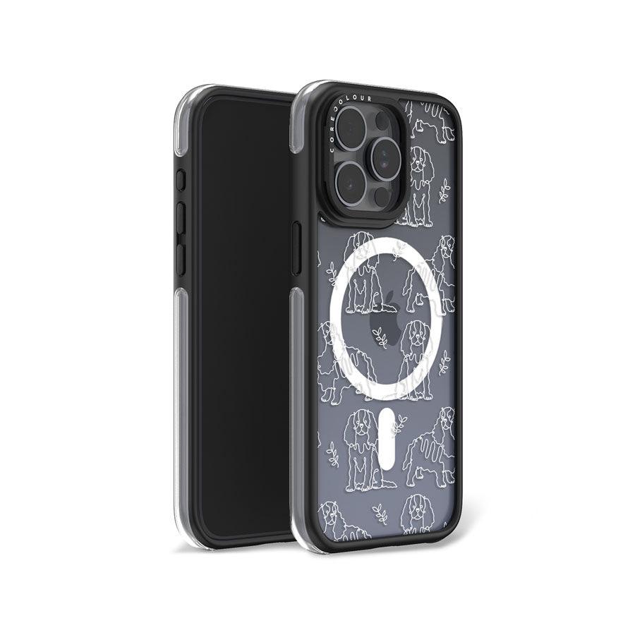 iPhone 15 Pro Max Cocker Spaniel Minimal Line Ring Kickstand Case MagSafe Compatible - CORECOLOUR AU