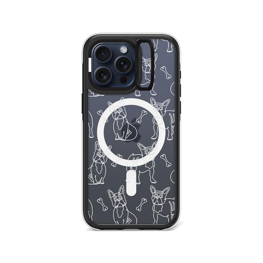 iPhone 15 Pro Max French Bulldog Minimal Line Ring Kickstand Case MagSafe Compatible - CORECOLOUR AU
