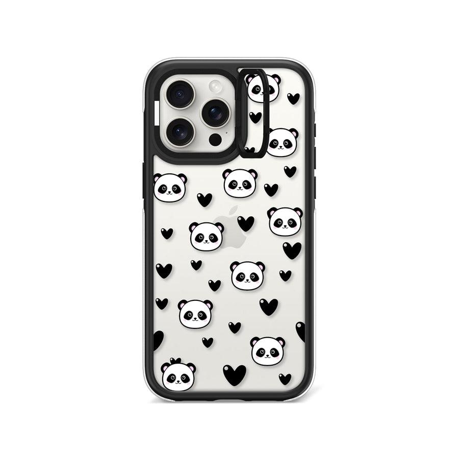iPhone 15 Pro Max Panda Heart Camera Ring Kickstand Case - CORECOLOUR AU