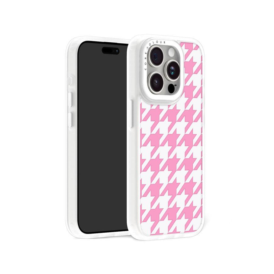 iPhone 15 Pro Max Pink Houndstooth Phone Case - CORECOLOUR AU