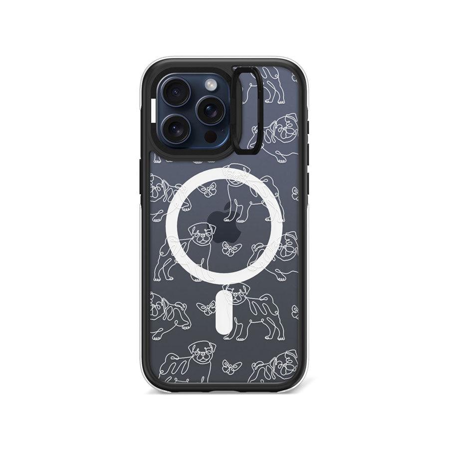 iPhone 15 Pro Max Pug Minimal Line Ring Kickstand Case MagSafe Compatible - CORECOLOUR AU