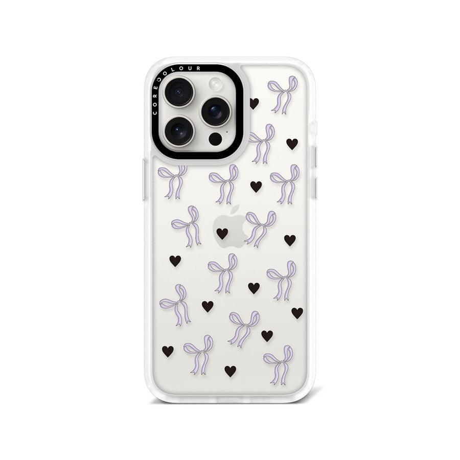 iPhone 15 Pro Max Purple Ribbon Heart Phone Case - CORECOLOUR AU