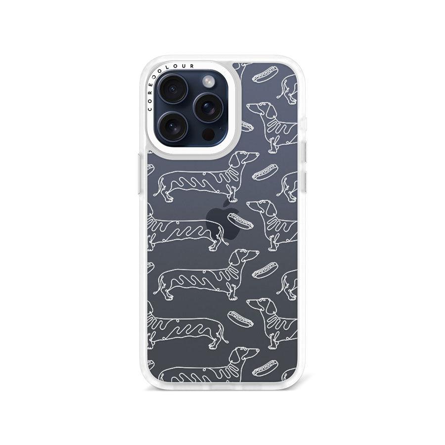 iPhone 15 Pro Max Sausage Dog Minimal Line Phone Case - CORECOLOUR AU
