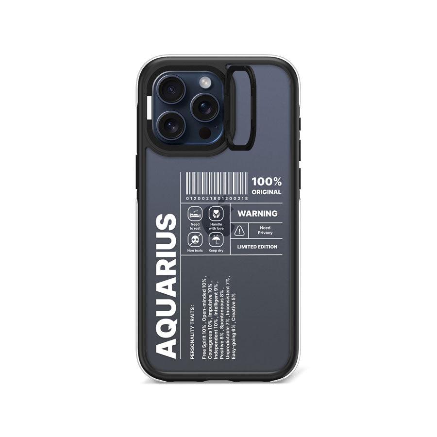 iPhone 15 Pro Max Warning Aquarius Camera Ring Kickstand Case - CORECOLOUR AU