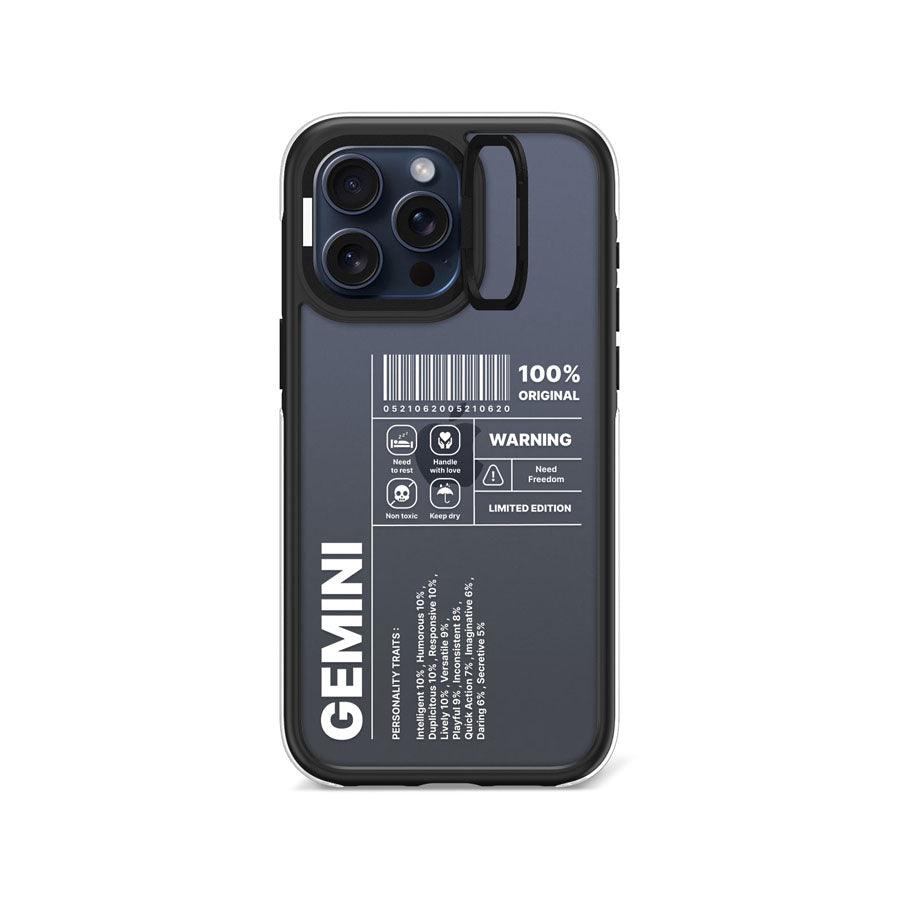 iPhone 15 Pro Max Warning Gemini Camera Ring Kickstand Case - CORECOLOUR AU