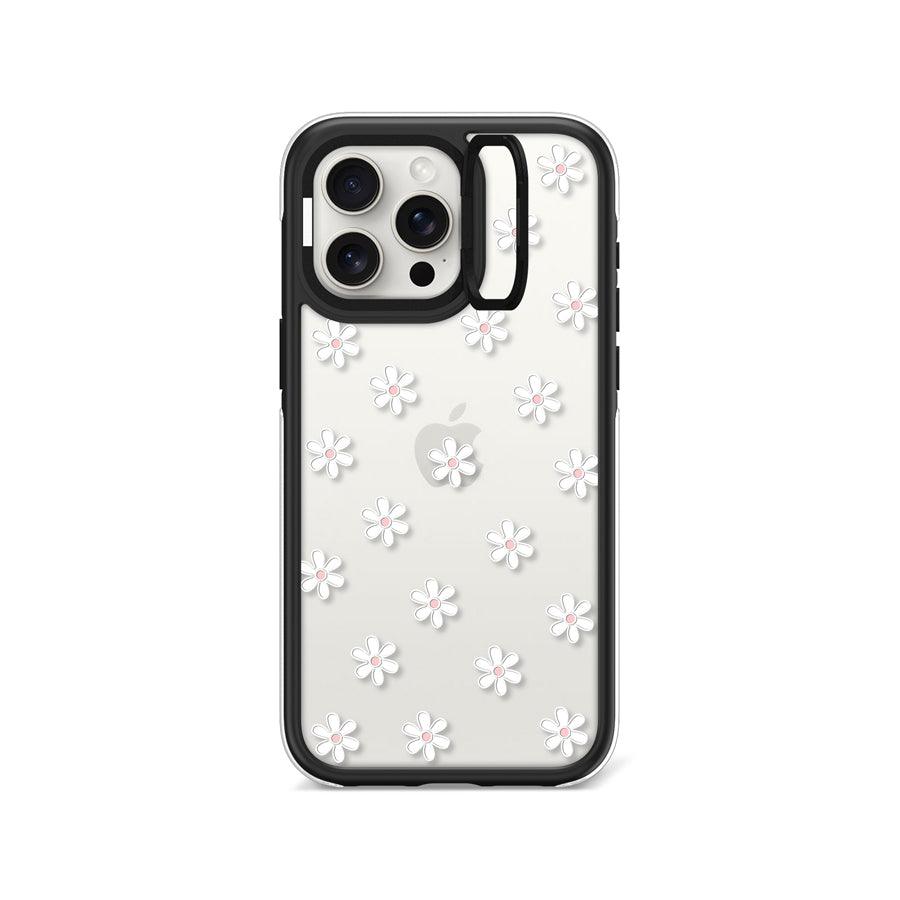 iPhone 15 Pro Max White Flower Mini Camera Ring Kickstand Case - CORECOLOUR AU