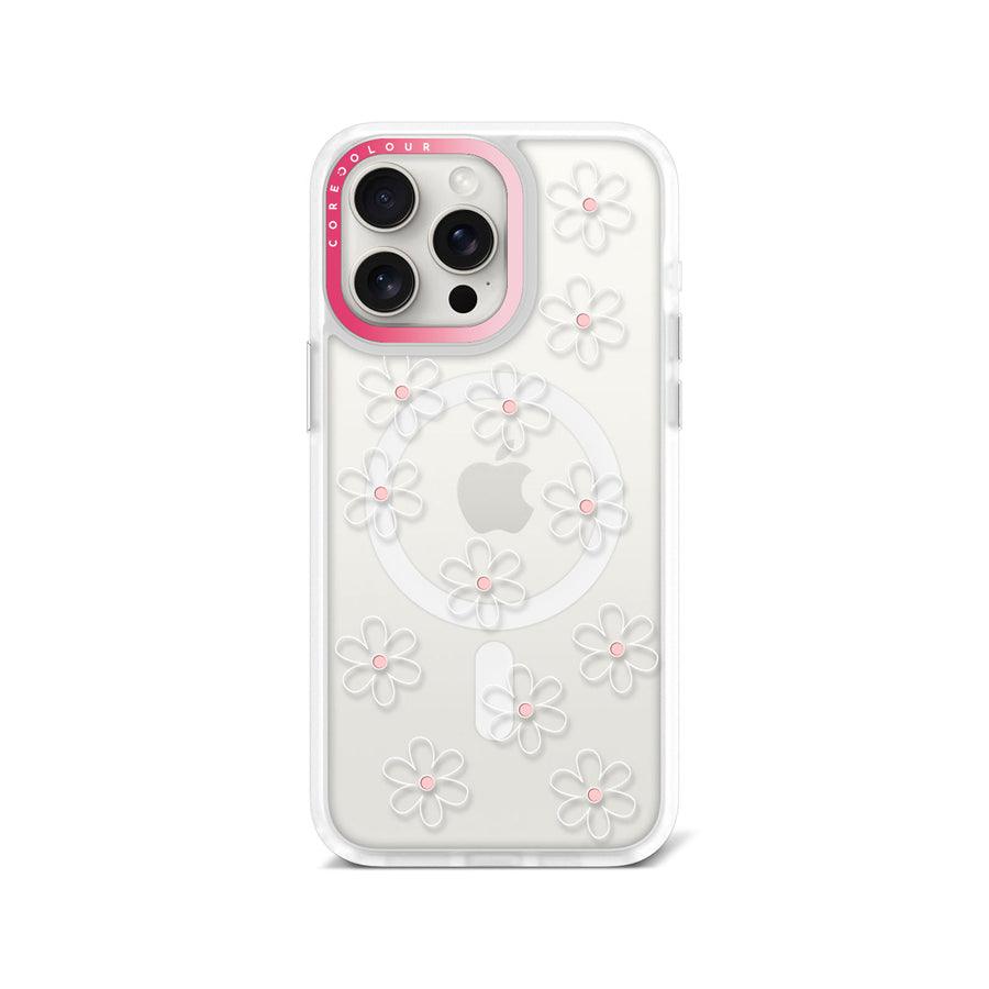 iPhone 15 Pro Max White Flower Minimal Line Phone Case MagSafe Compatible - CORECOLOUR AU