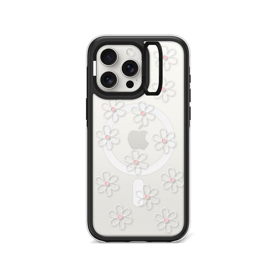 iPhone 15 Pro Max White Flower Minimal Line Ring Kickstand Case MagSafe Compatible - CORECOLOUR AU