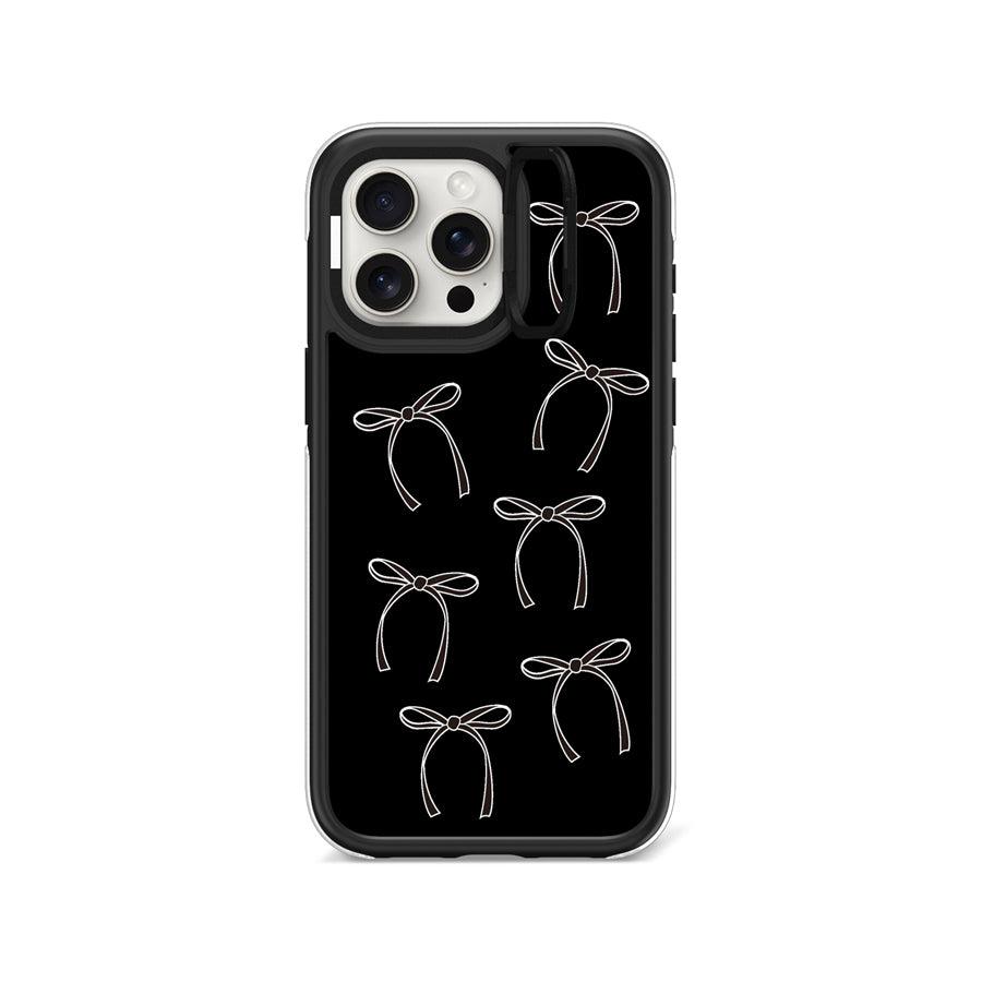 iPhone 15 Pro Max White Ribbon Minimal Line Camera Ring Kickstand Case - CORECOLOUR AU