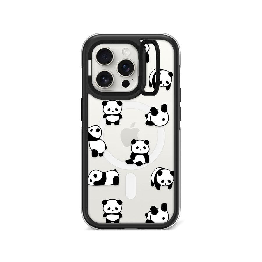 iPhone 15 Pro Moving Panda Camera Ring Kickstand Case - CORECOLOUR AU