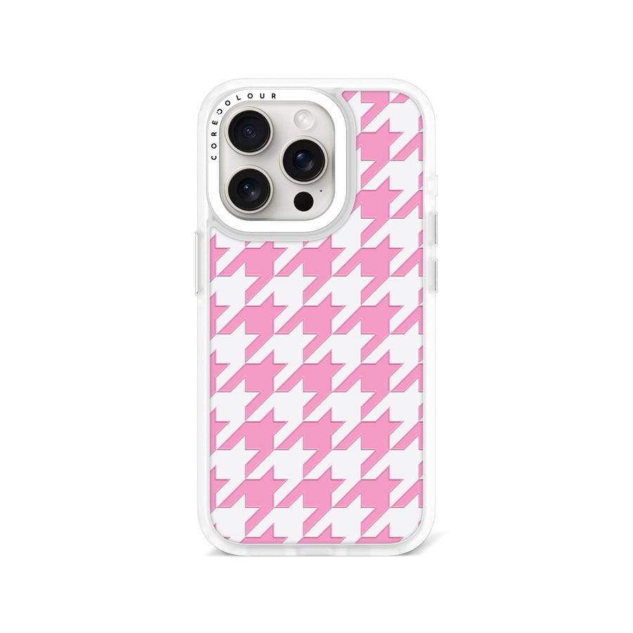 iPhone 15 Pro Pink Houndstooth Phone Case - CORECOLOUR AU