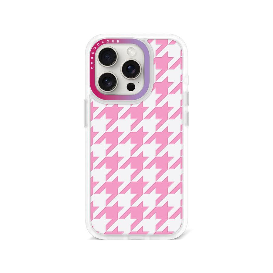 iPhone 15 Pro Pink Houndstooth Phone Case - CORECOLOUR AU