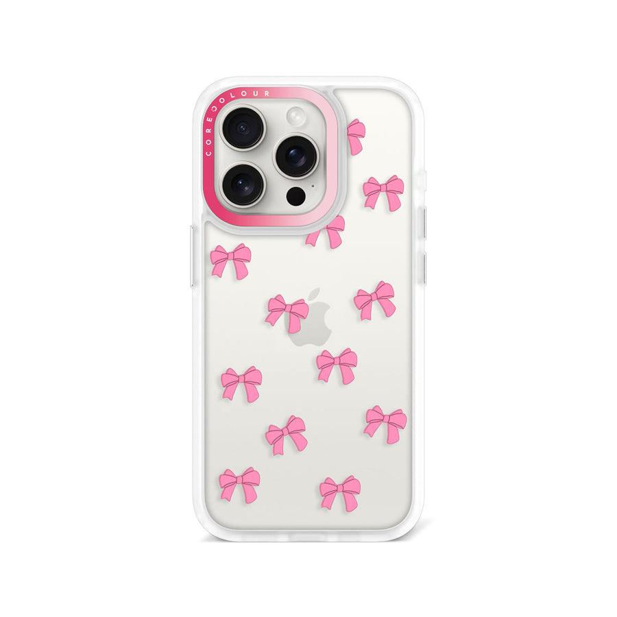 iPhone 15 Pro Pink Ribbon Bow Mini Phone Case - CORECOLOUR AU