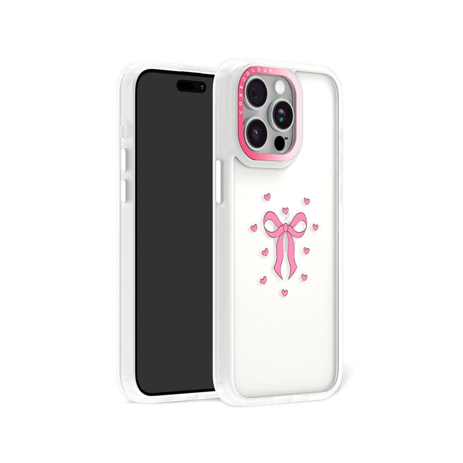 iPhone 15 Pro Pink Ribbon Heart Phone Case - CORECOLOUR AU