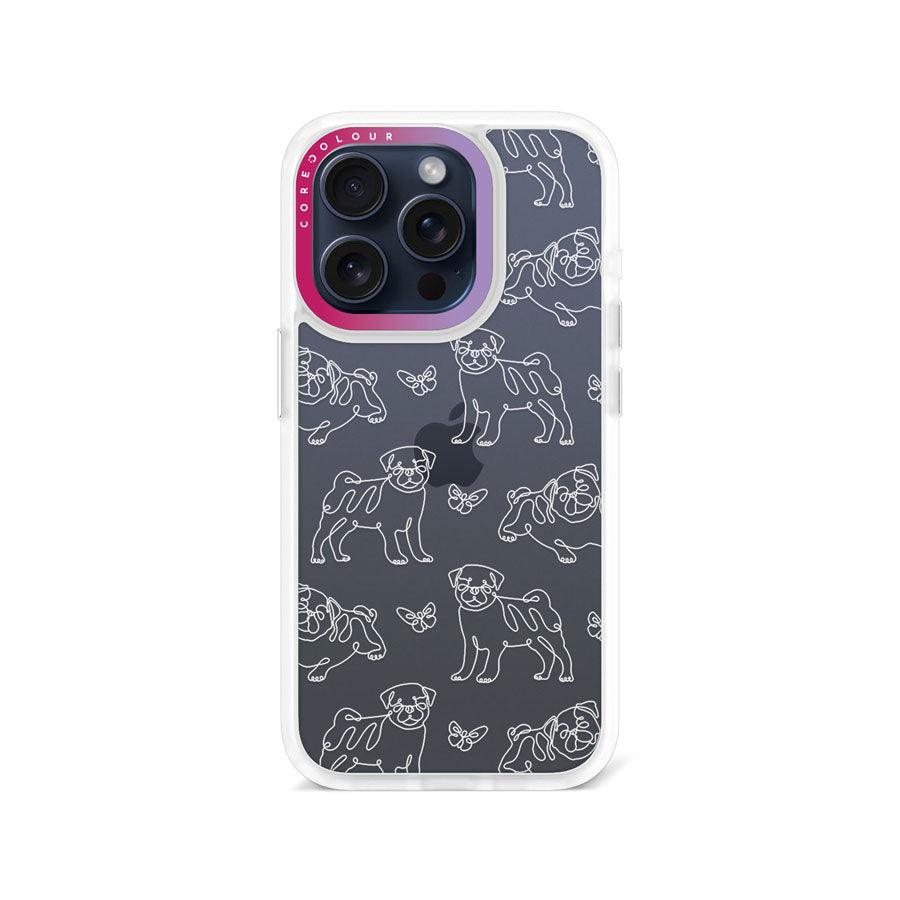 iPhone 15 Pro Pug Minimal Line Phone Case - CORECOLOUR AU