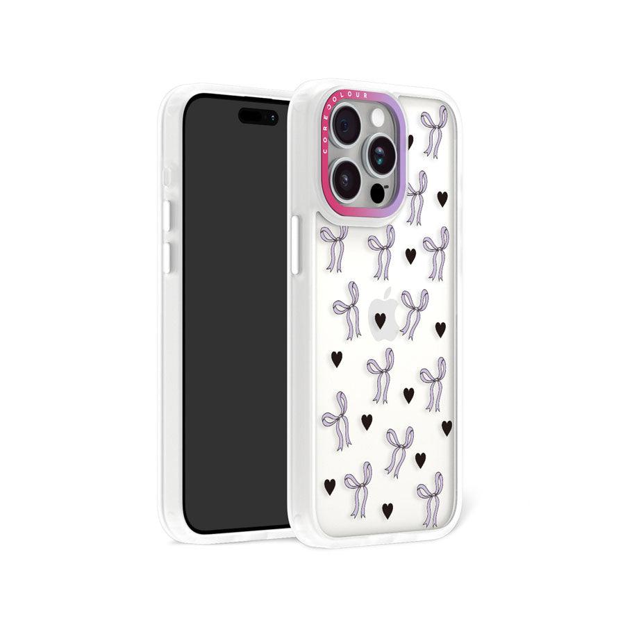 iPhone 15 Pro Purple Ribbon Heart Phone Case - CORECOLOUR AU