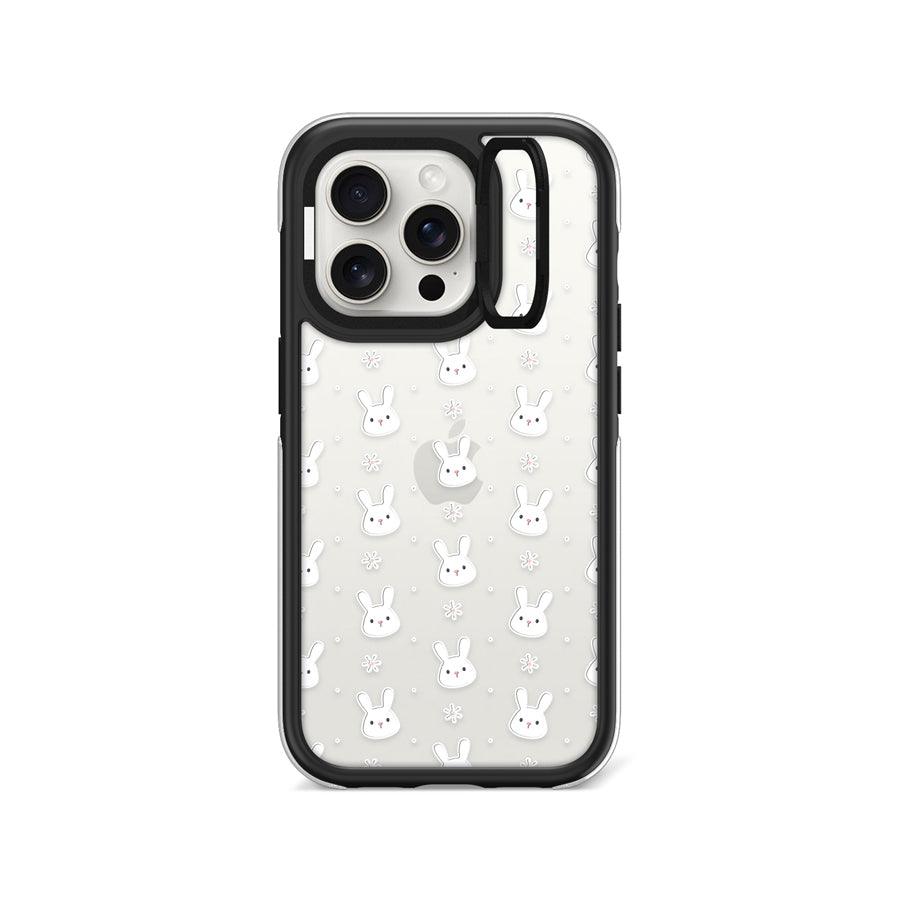 iPhone 15 Pro Rabbit and Flower Camera Ring Kickstand Case - CORECOLOUR AU