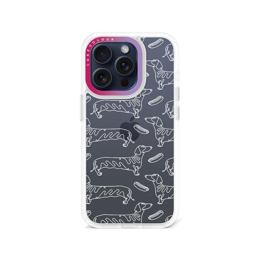 iPhone 15 Pro Sausage Dog Minimal Line Phone Case - CORECOLOUR AU