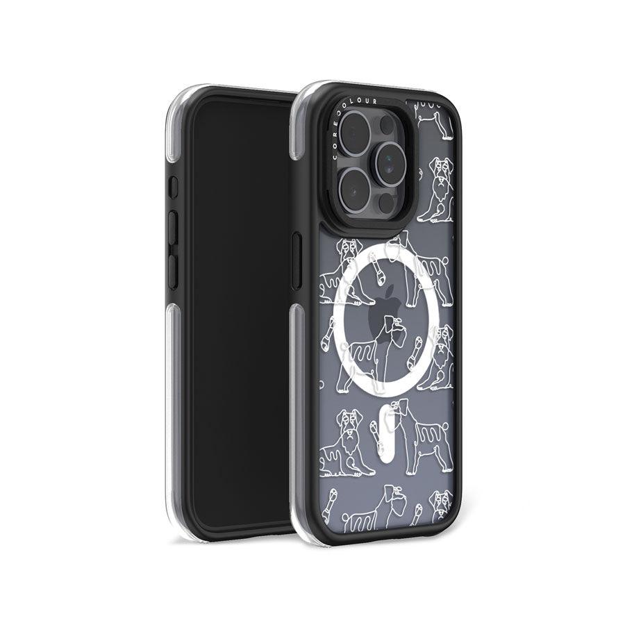 iPhone 15 Pro Schnauzer Minimal Line Ring Kickstand Case MagSafe Compatible - CORECOLOUR AU
