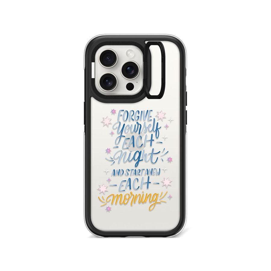 iPhone 15 Pro Start New Each Morning Camera Ring Kickstand Case - CORECOLOUR AU