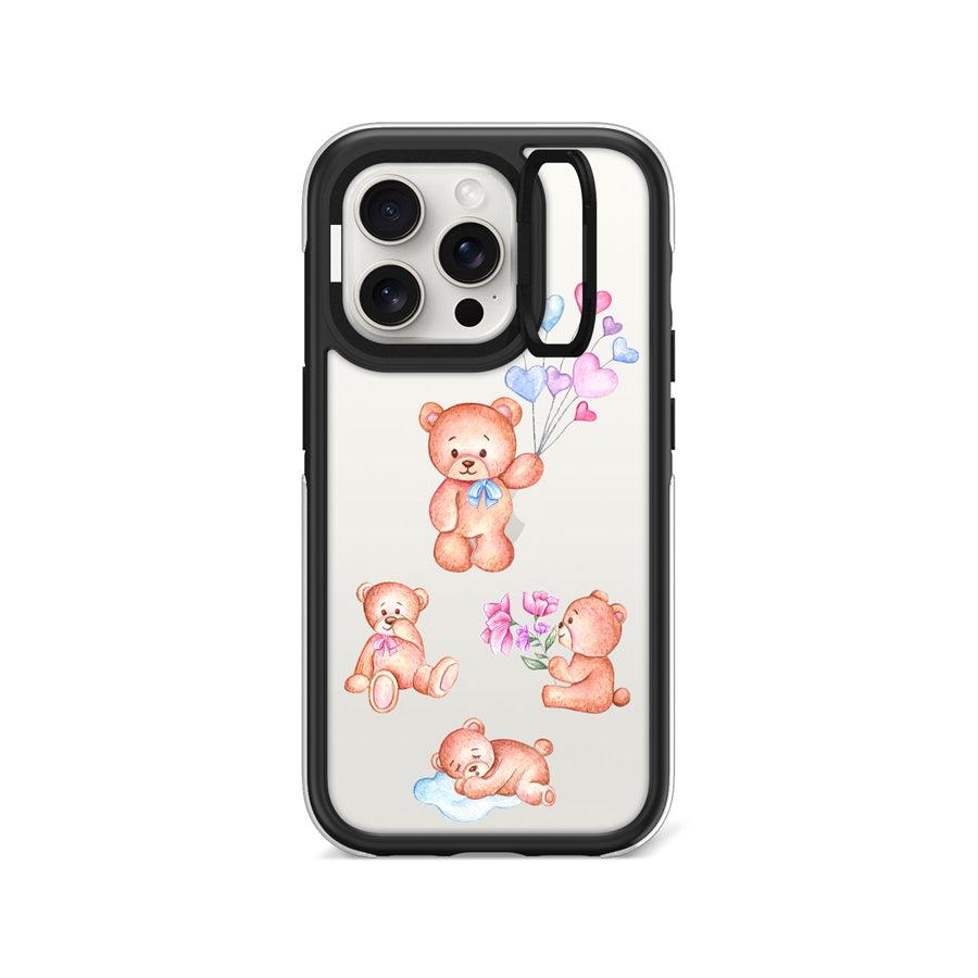 iPhone 15 Pro Teddy Bear Friends Camera Ring Kickstand Case - CORECOLOUR AU