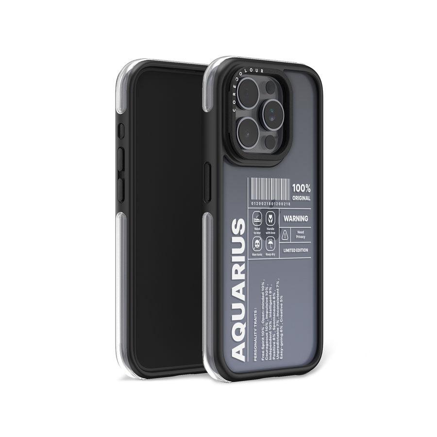 iPhone 15 Pro Warning Aquarius Camera Ring Kickstand Case - CORECOLOUR AU